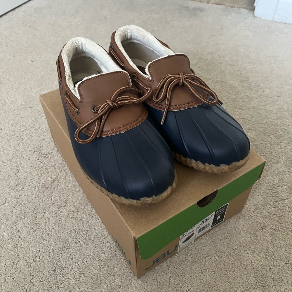 JBU Navy and Tan Waterproof Shoes